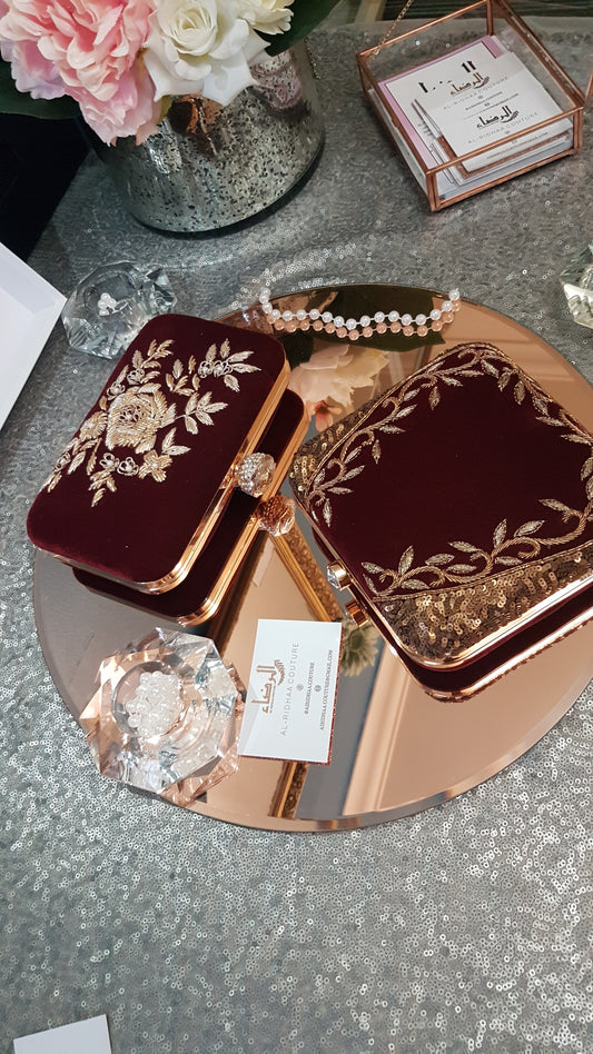 Rosey - Velvet Rectangle Clutch