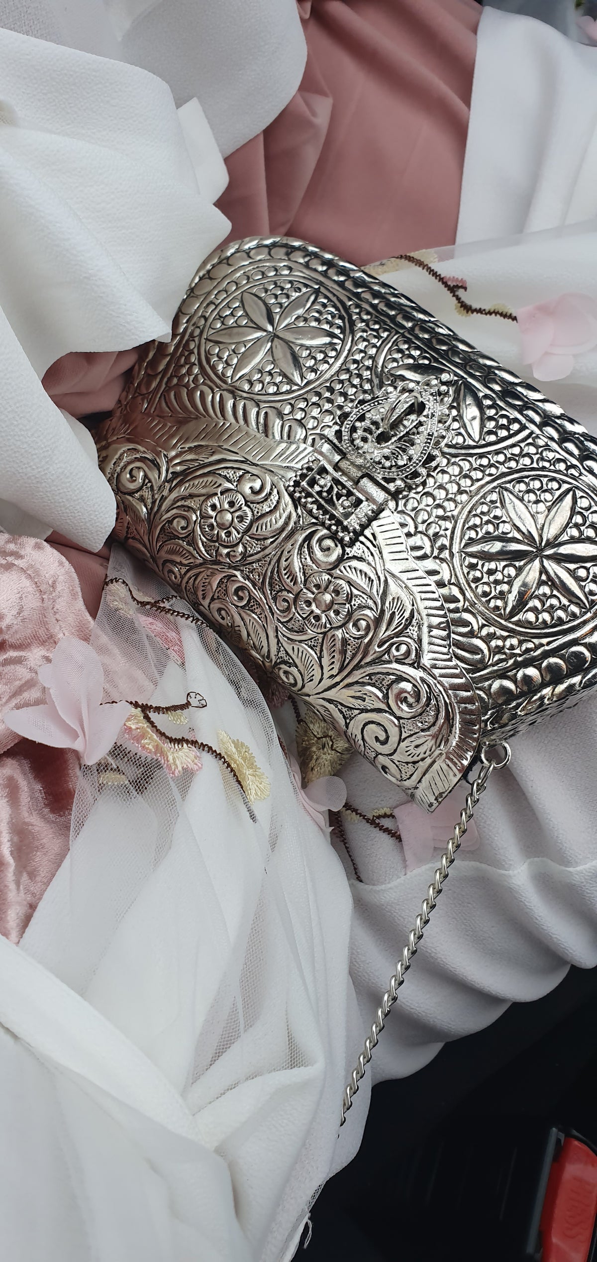Rectangle - Silver Brass Clutch