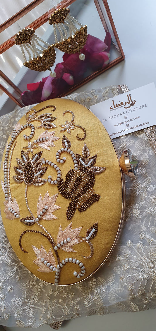 Fatima - Large Oval Beaded Clutch