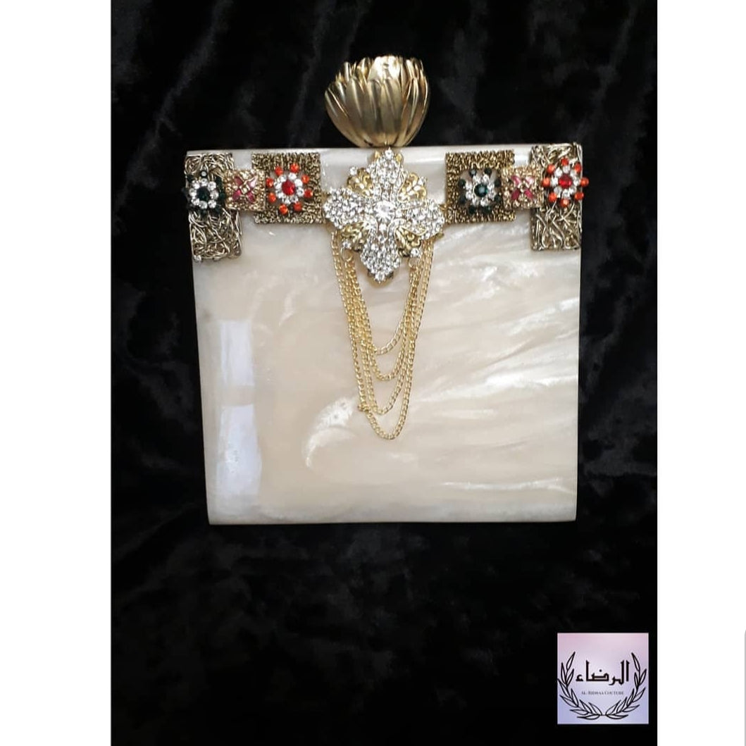 Red Royalty - Pearl Resin Clutch