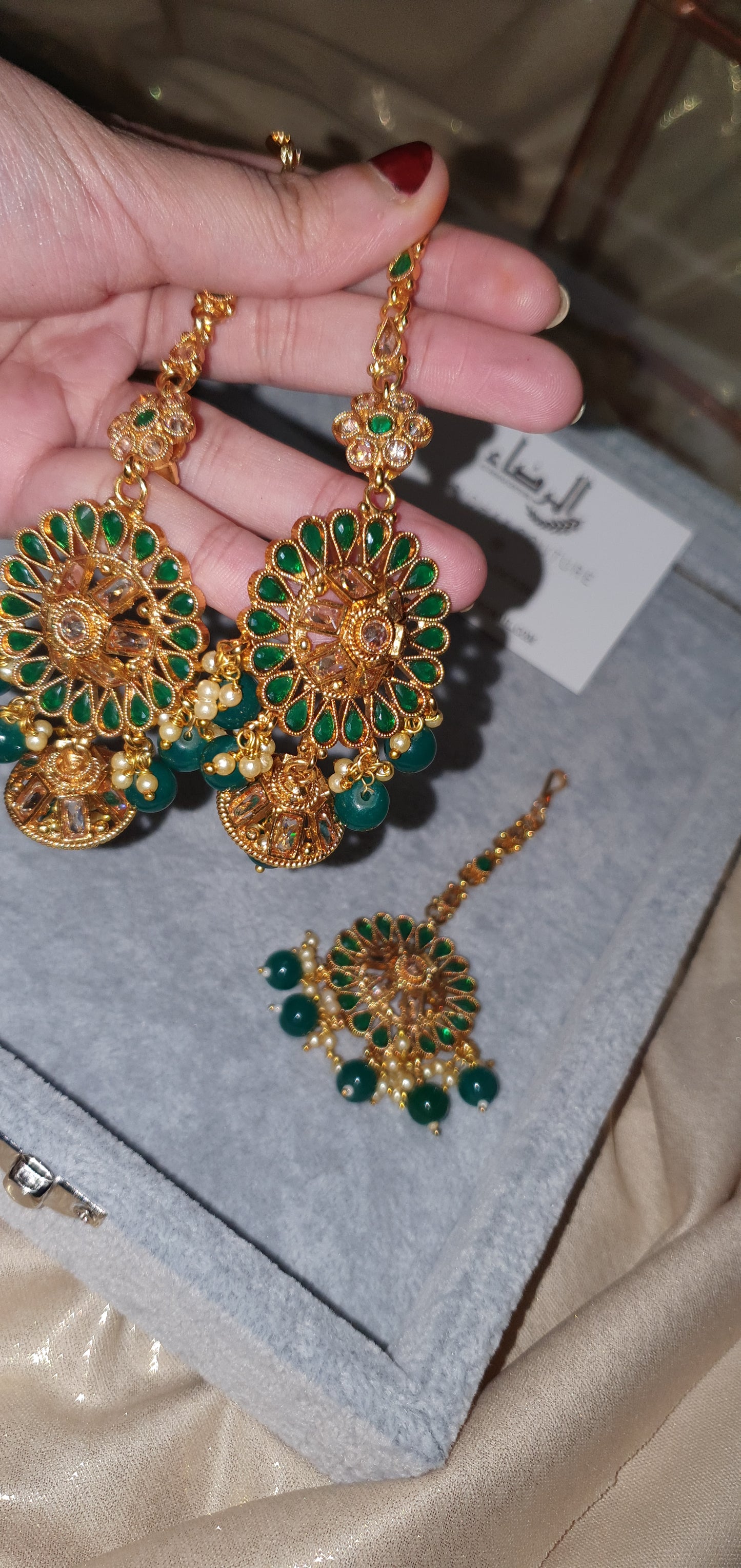 Diya - Green Necklace Set