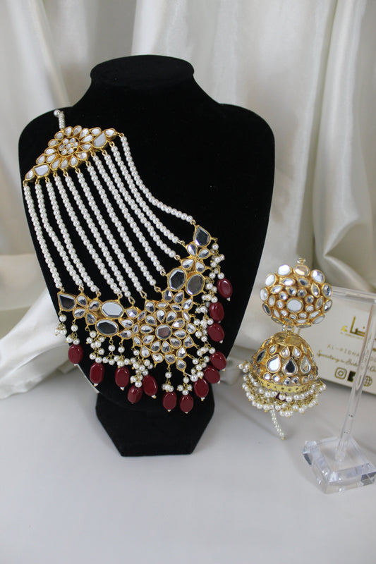Zainab - Kundan Bridal Set (Maroon)