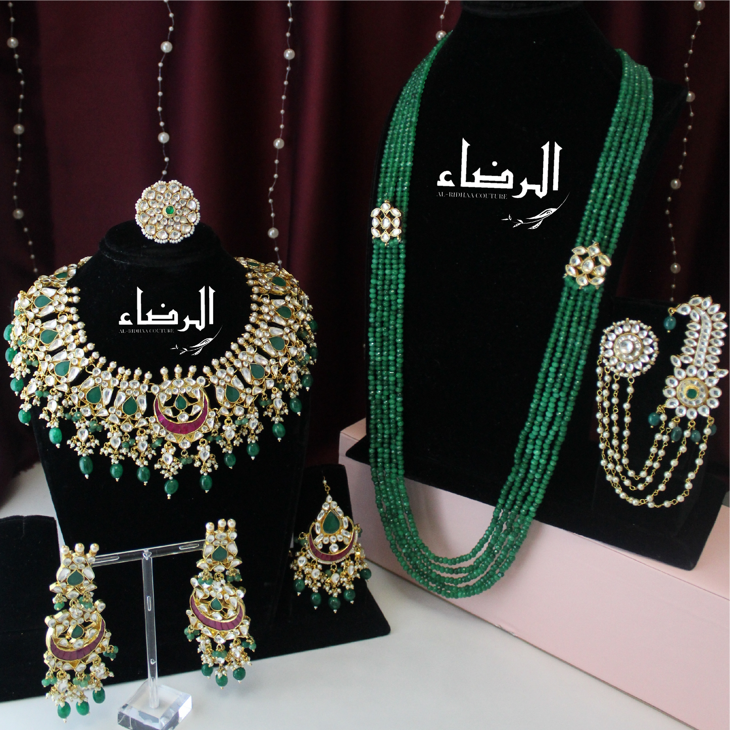 Saaimah - Pachi Kundan Unisex Mala (Green)
