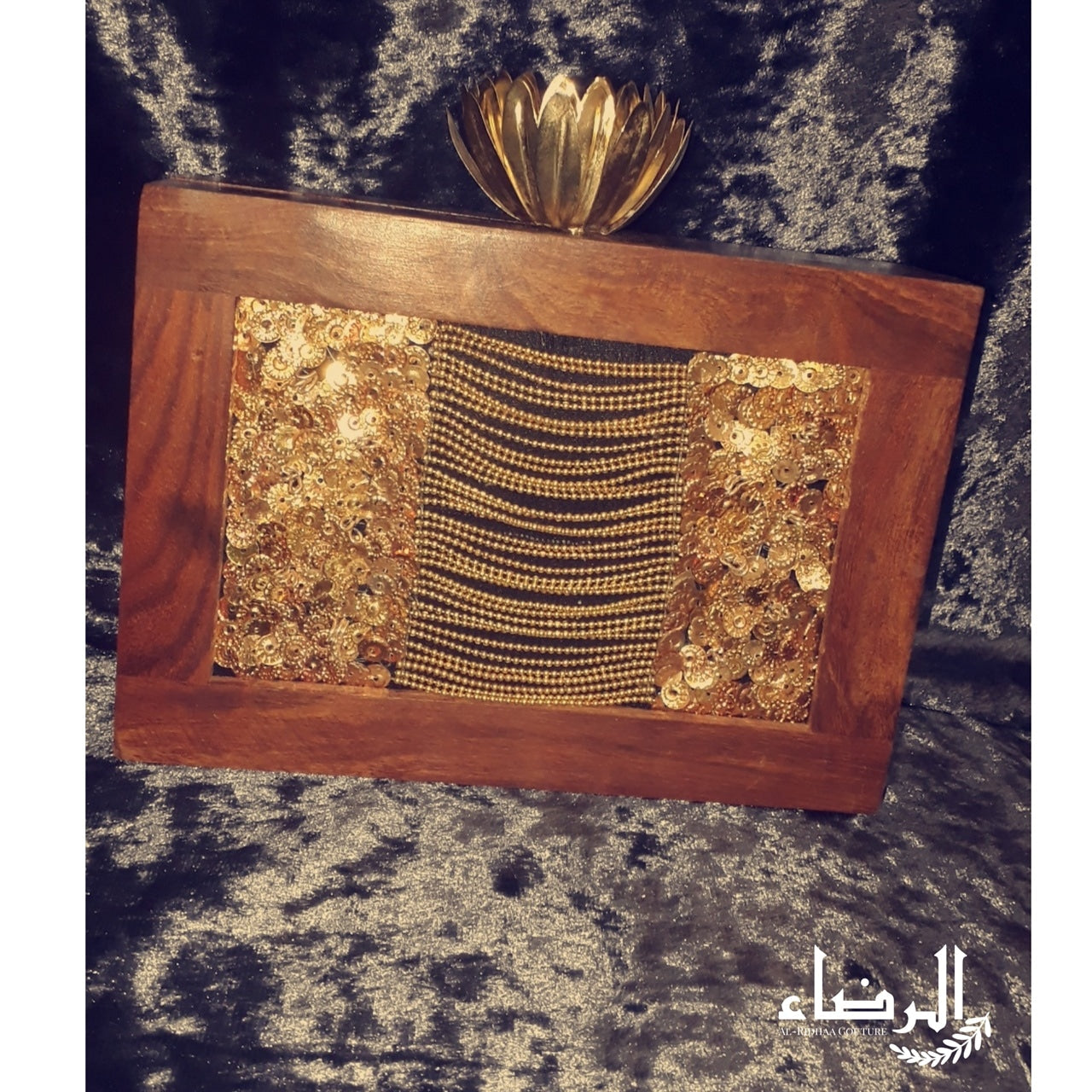 Sequin Wooden Clutch