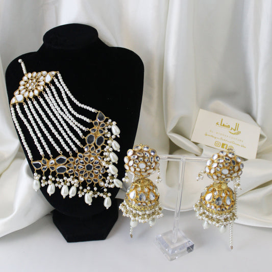Zainab - Kundan Bridal Set (White)