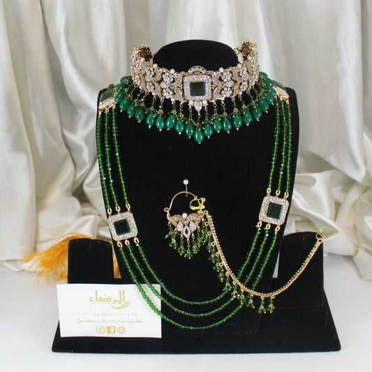 Fariha - Bridal Choker Set (Green)