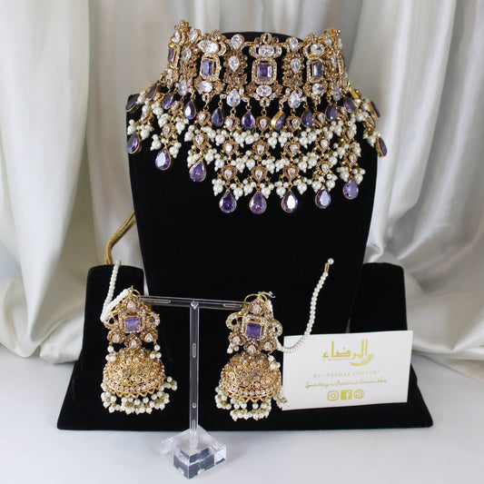 Leela - Bridal Choker Set (Purple)