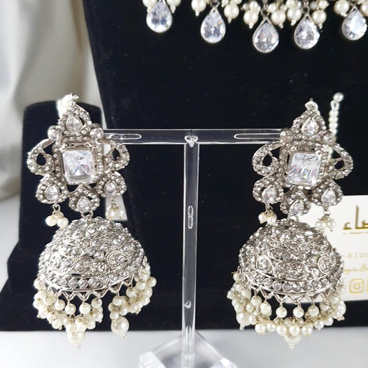 Leela - Bridal Choker Set (Silver)