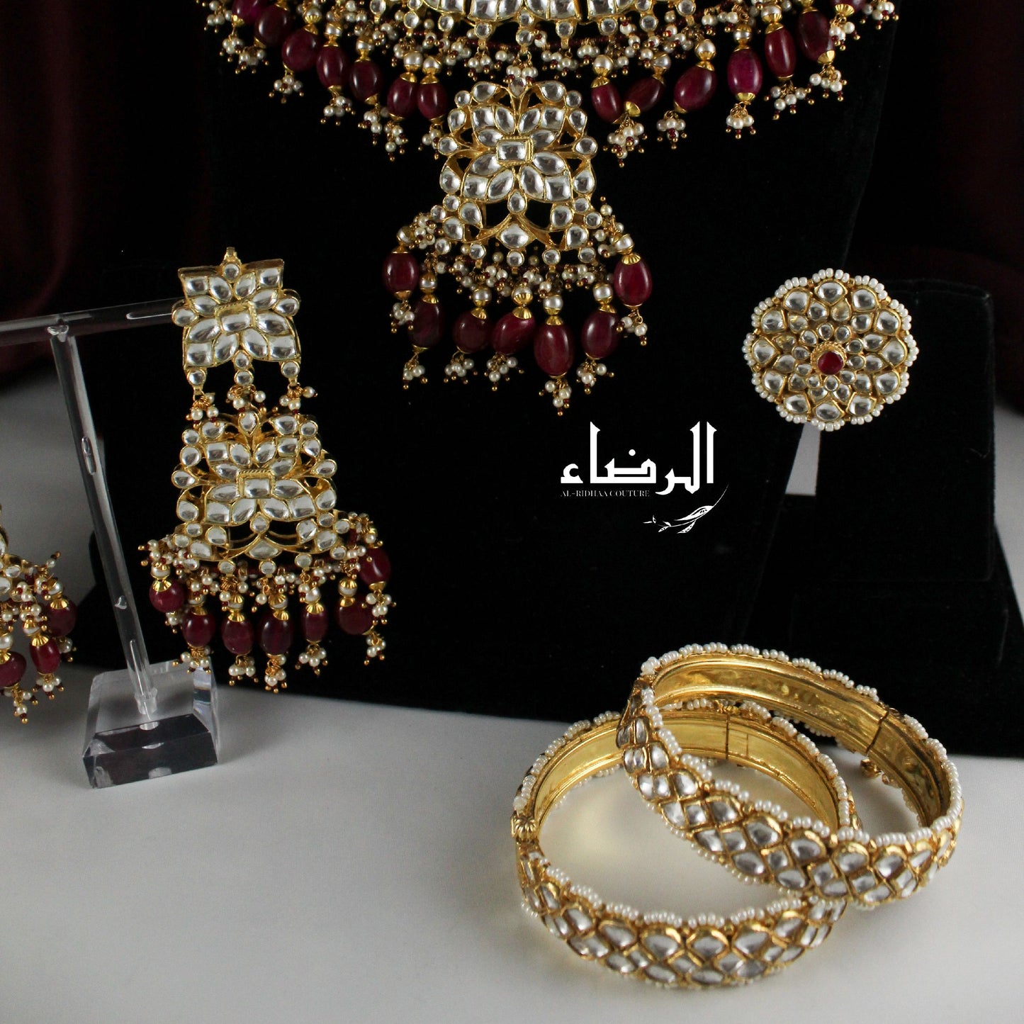 Noor Jahan - Pachi Kundan Set (Maroon)