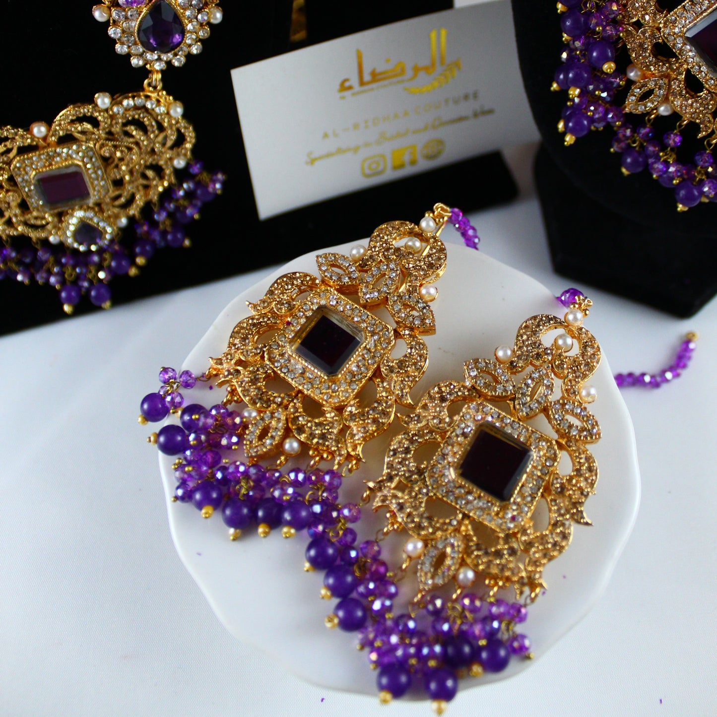 Fariha - Bridal Choker Set (Purple)