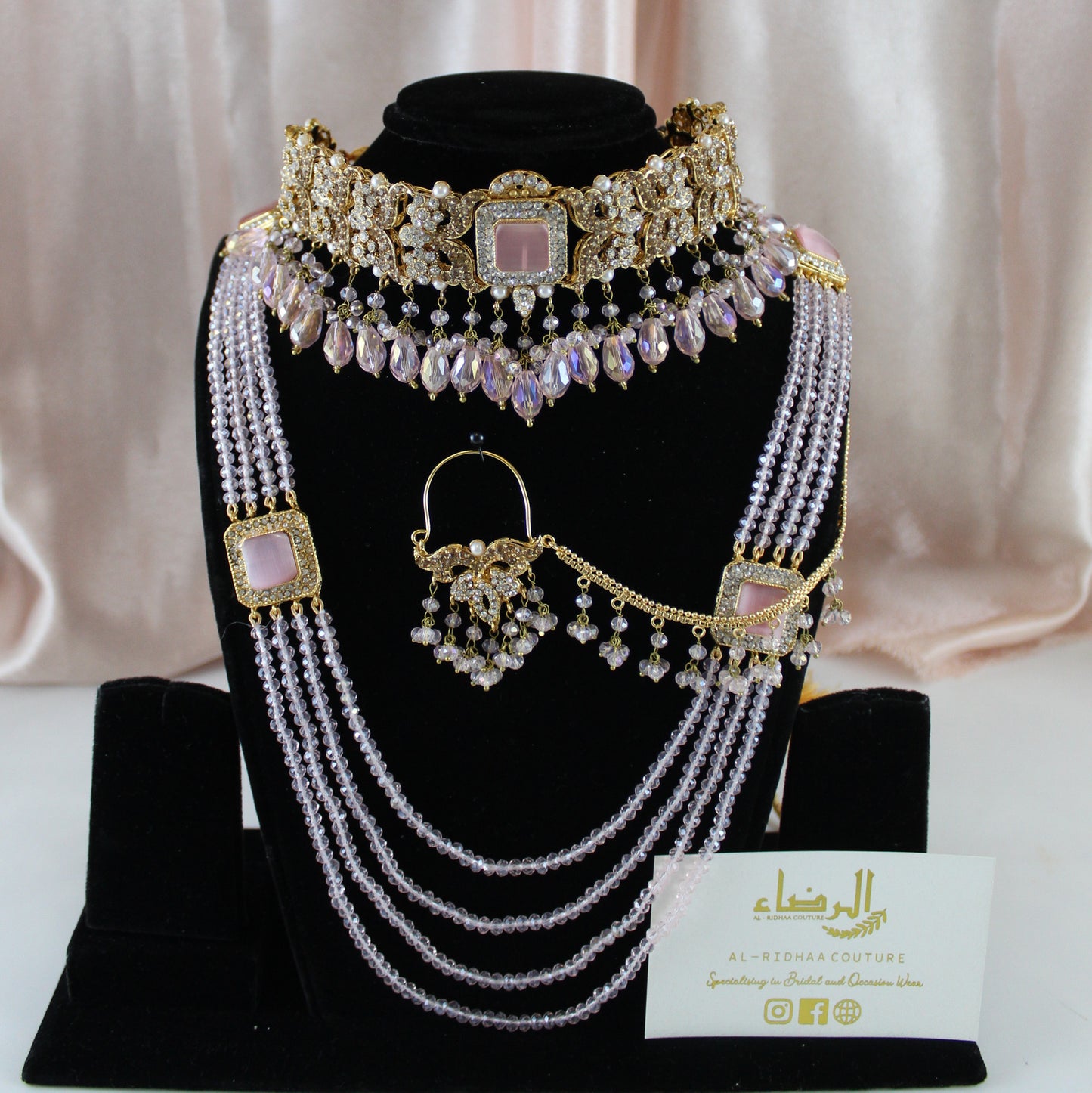 Fariha - Bridal Choker Set (Light Pink)