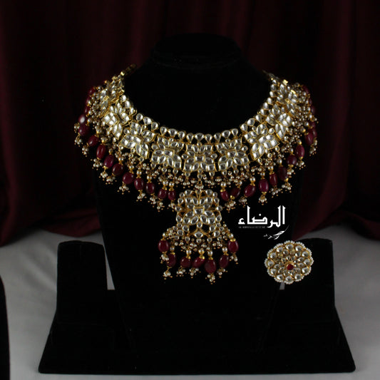 Noor Jahan - Pachi Kundan Set (Maroon)