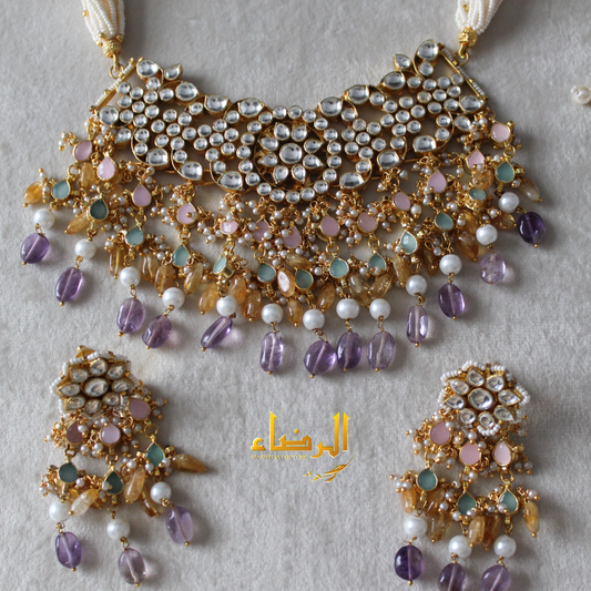 Sidra - Choker/Necklace Set (Purple)