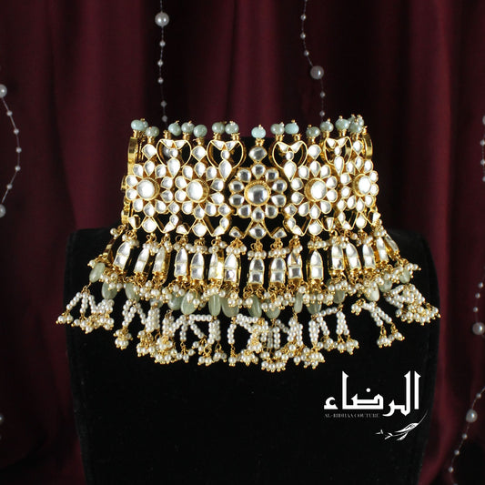Nadira - Pachi Kundan Set (SageGreen)