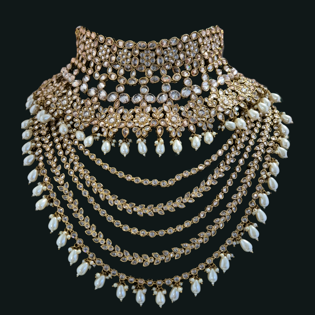 Salina - Bridal Necklace Set (Gold)
