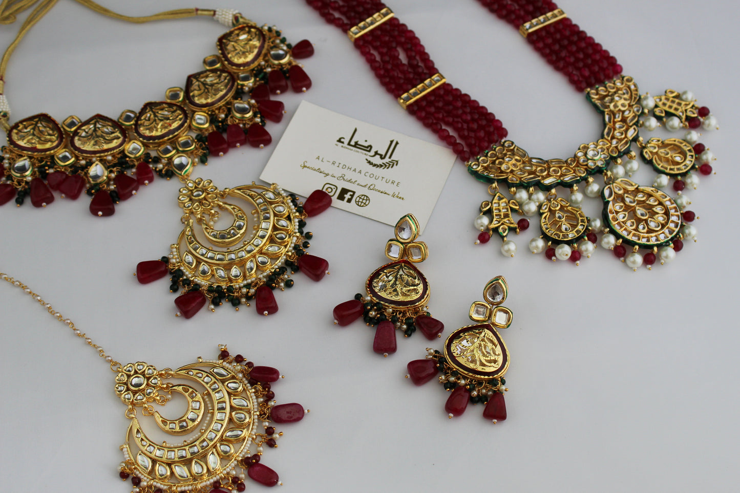 Nora - Ruby Maroon Necklace and Mala