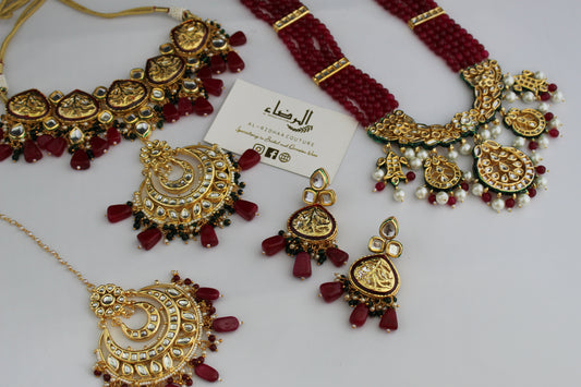 Nora - Ruby Maroon Necklace and Mala