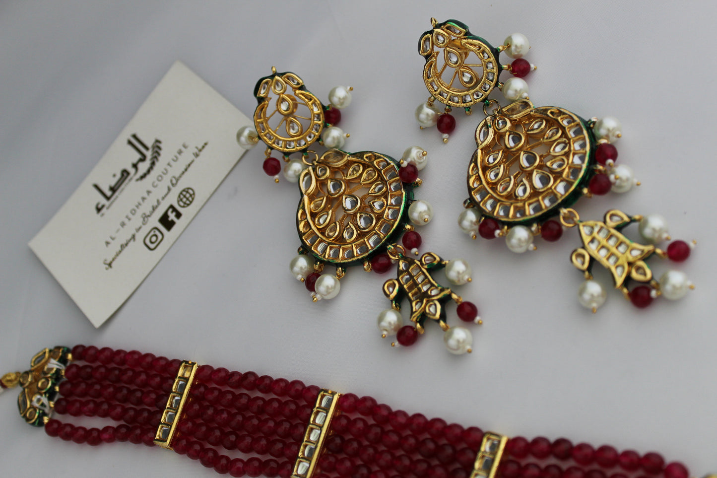 Nora - Ruby Maroon Necklace and Mala