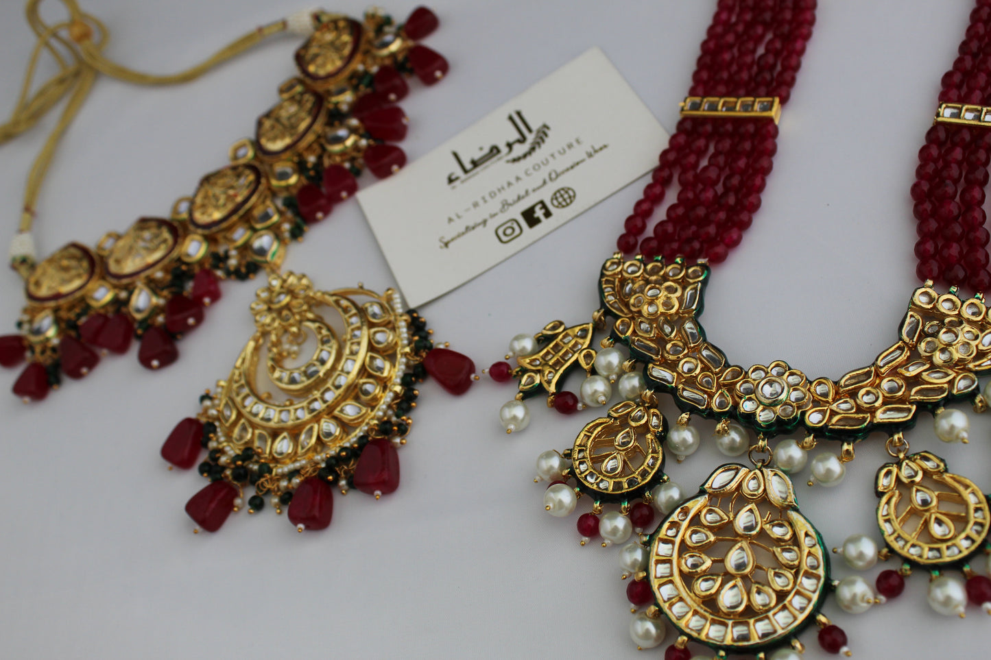 Nora - Ruby Maroon Necklace and Mala
