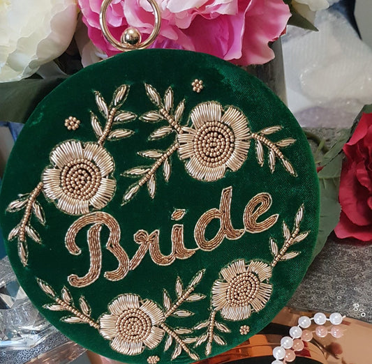 Bride -  Velvet Personalised Clutch