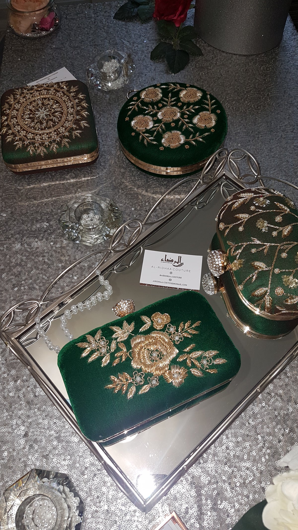 Rosey - Velvet Rectangle Clutch