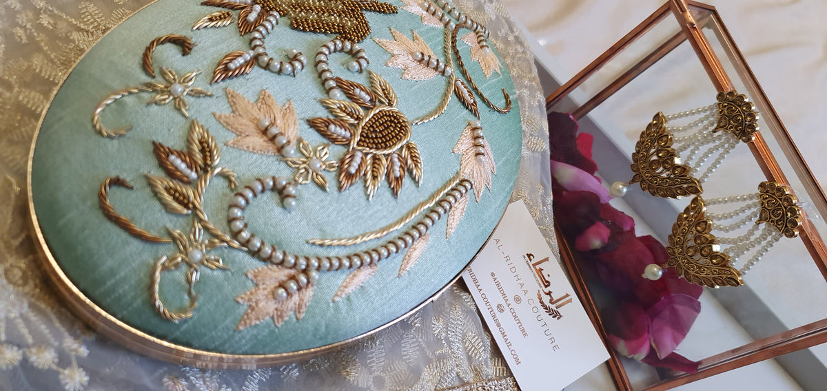 Fatima - Large Oval Beaded Clutch