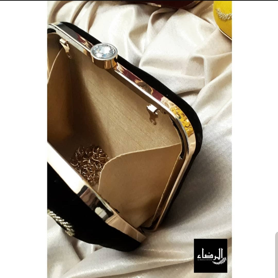 Velvet Embroidery - Square Clutch