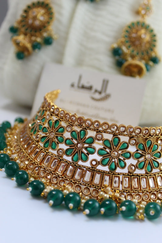 Diya - Green Necklace Set