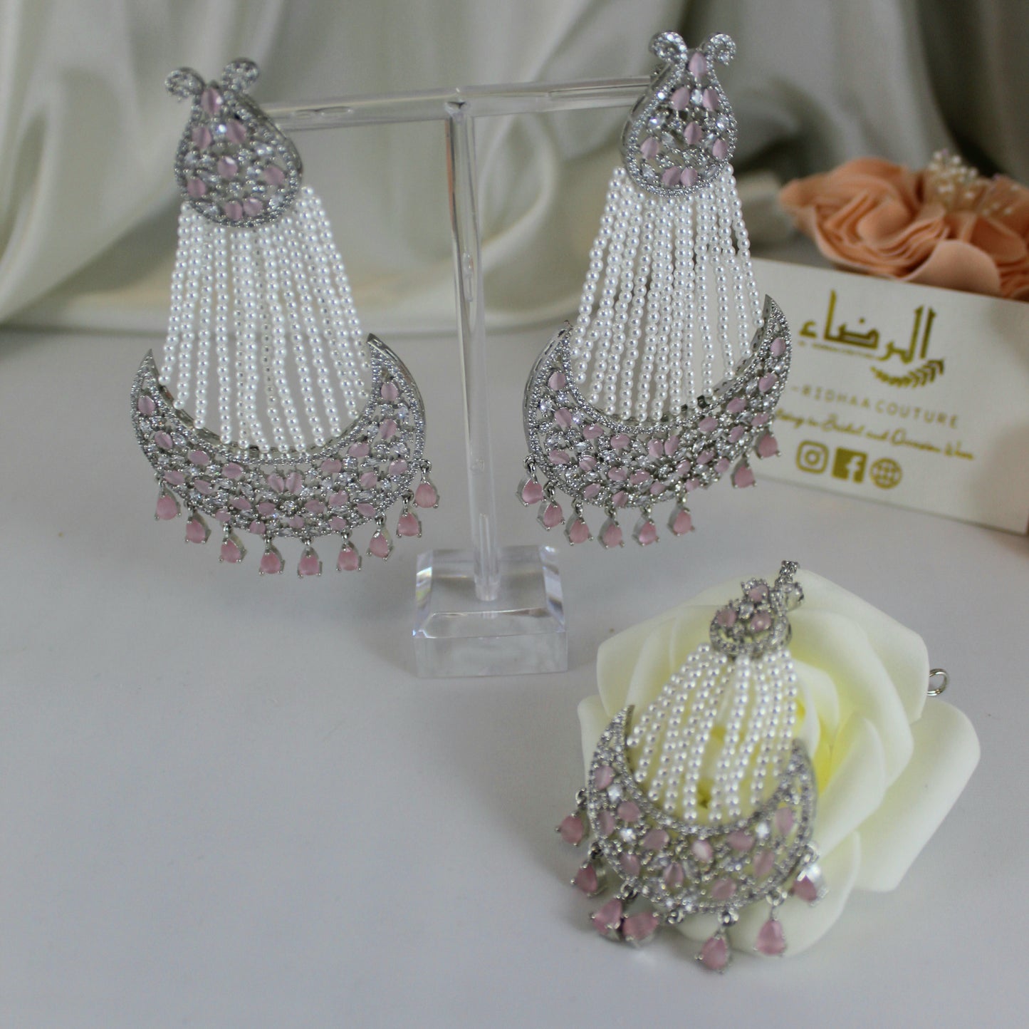 Eternity - Moon Beaded Earrings