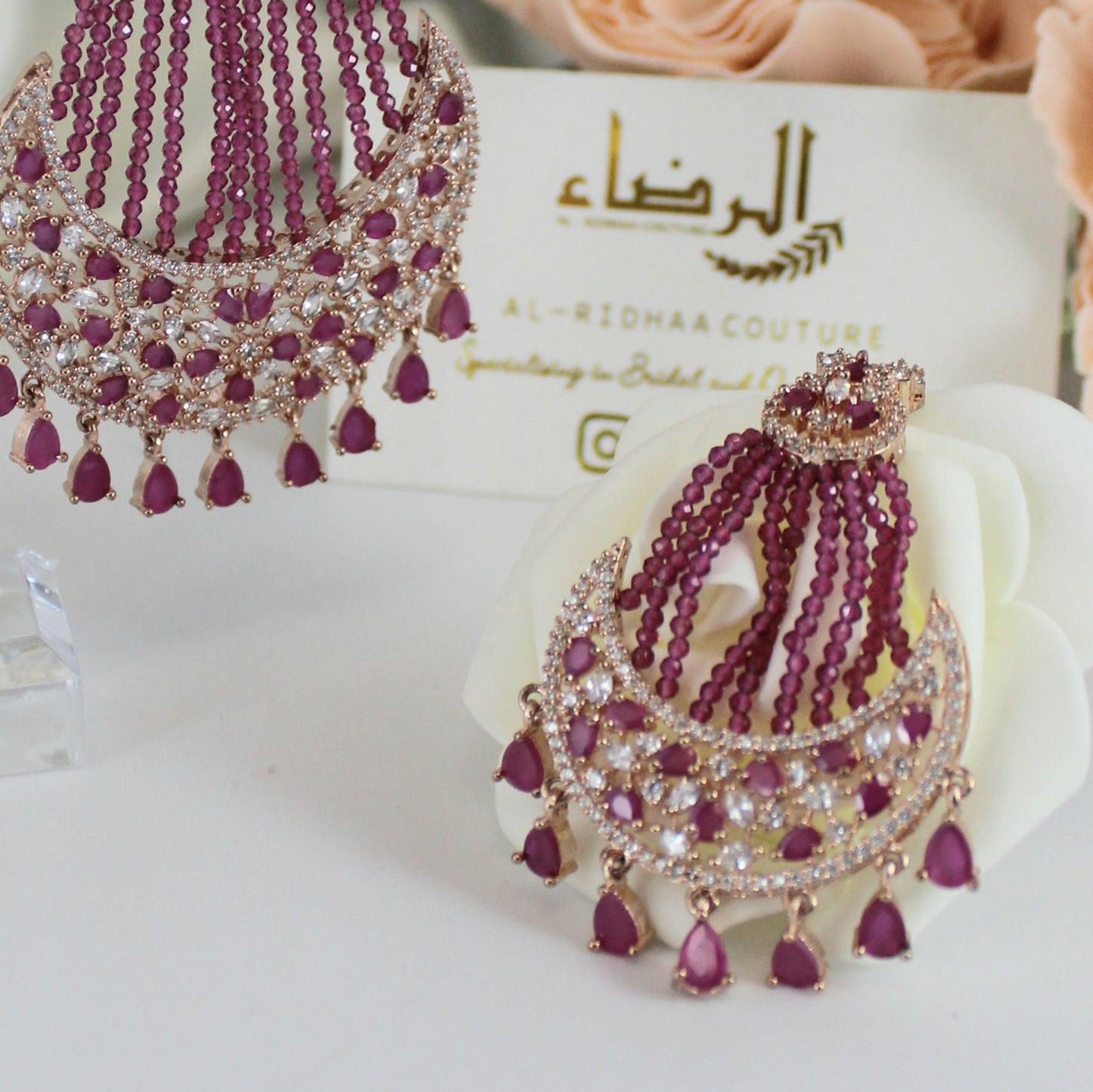 Eternity - Moon Beaded Earrings