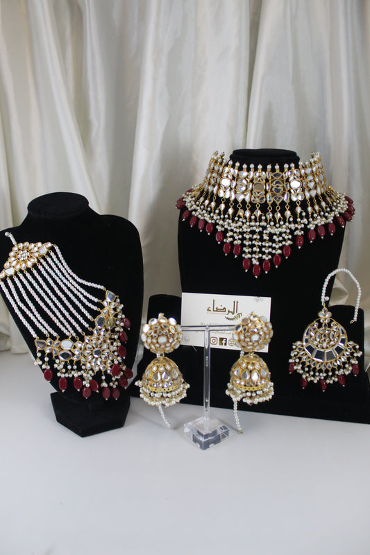 Zainab -  Kundan Bridal Set (Maroon)