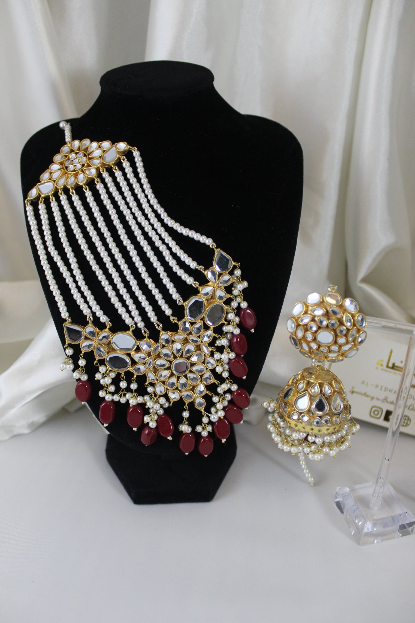Zainab -  Kundan Bridal Set (Maroon)