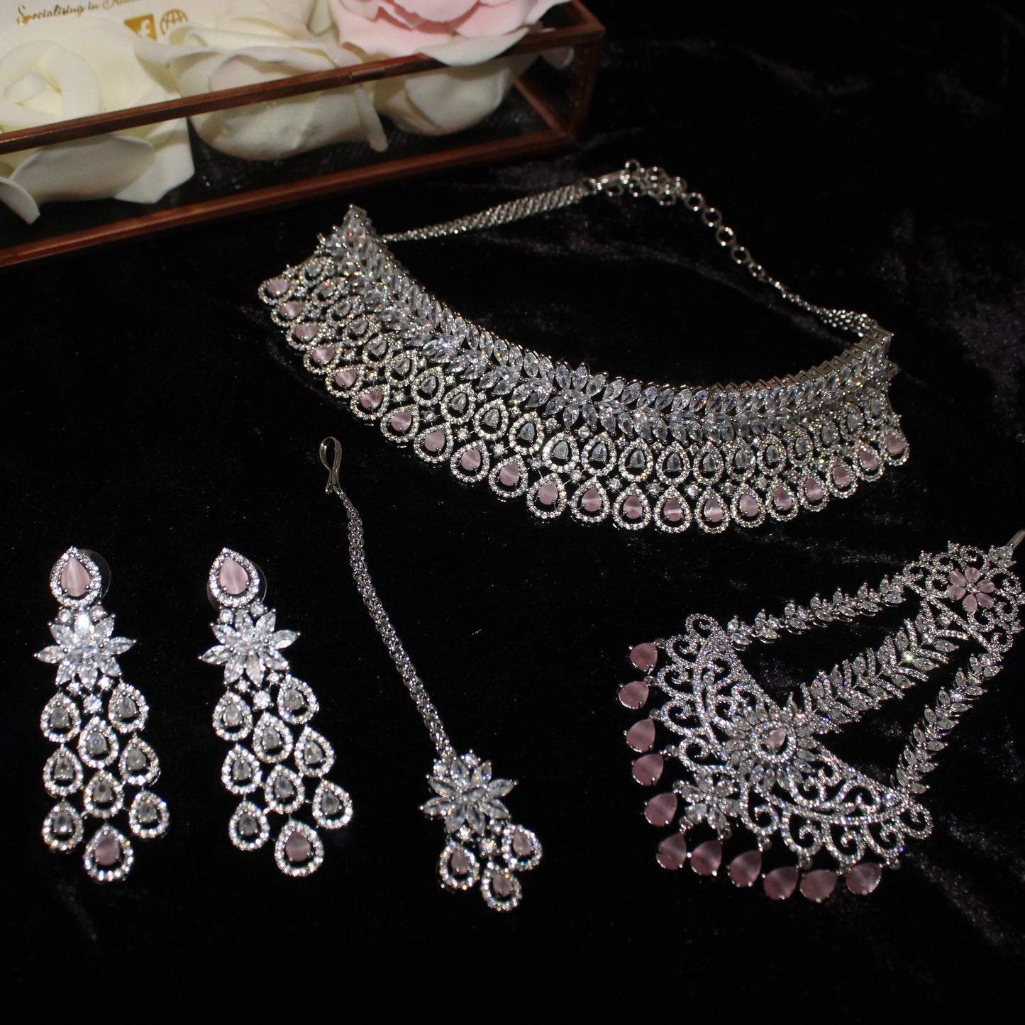 Eternity  -  Caroline Necklace Set (Silver Base)