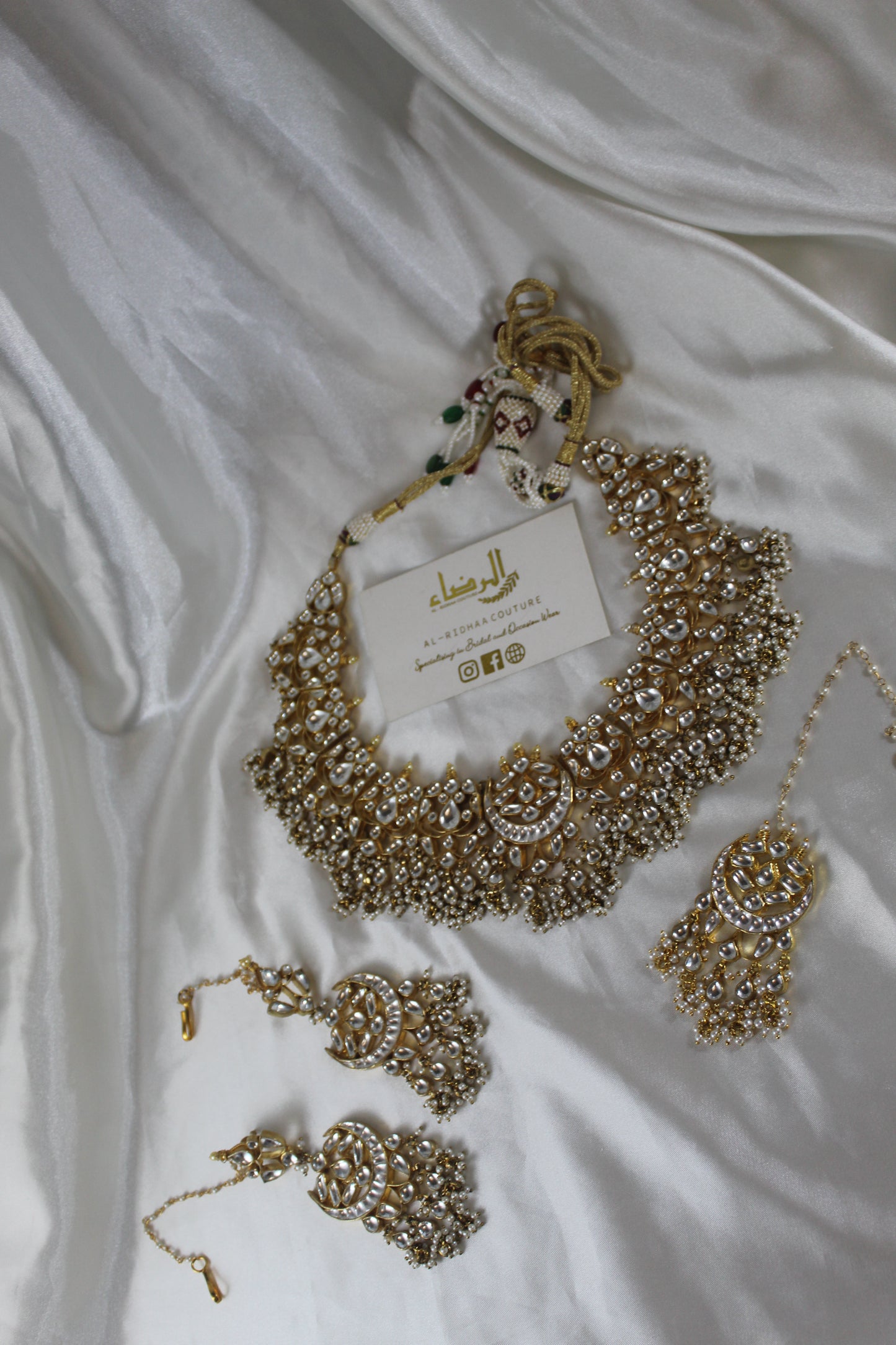 Saaimah - Pachi Kundan Set (Pearl)
