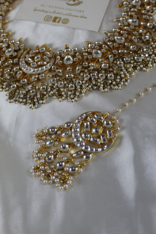 Saaimah - Pachi Kundan Set (Pearl)