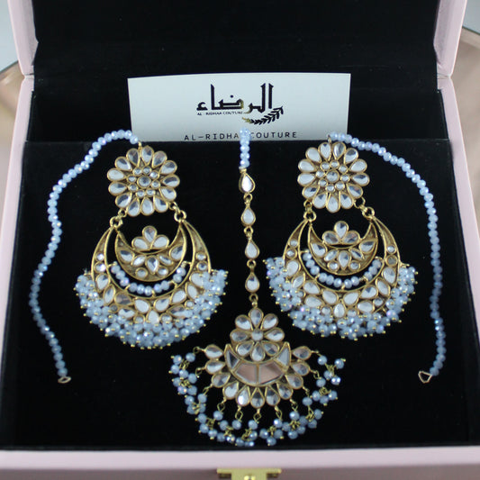 Jasmine - Full Earrings Set (Cadet Grey)
