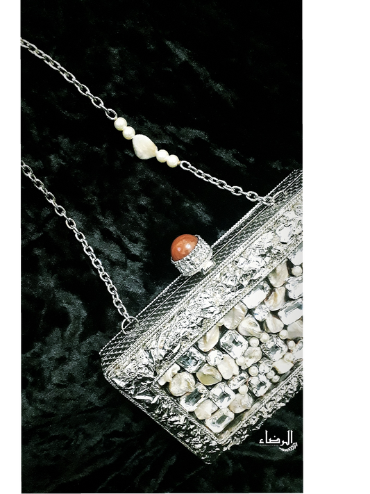 Mother of Pearl Clutch - Silver
