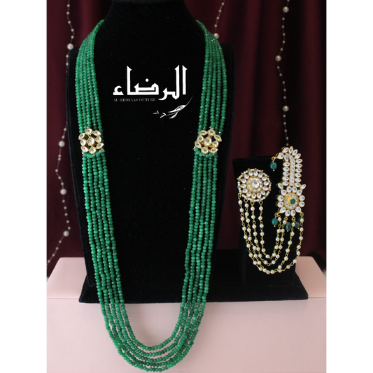 Saaimah - Pachi Kundan Unisex Mala (Green)