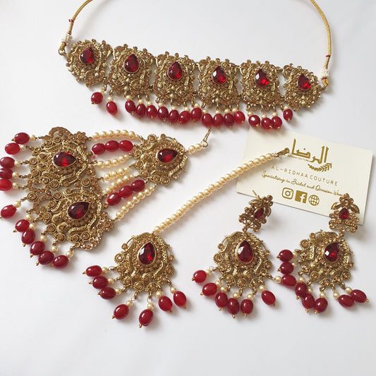 Saniya - Antique Gold Choker Set