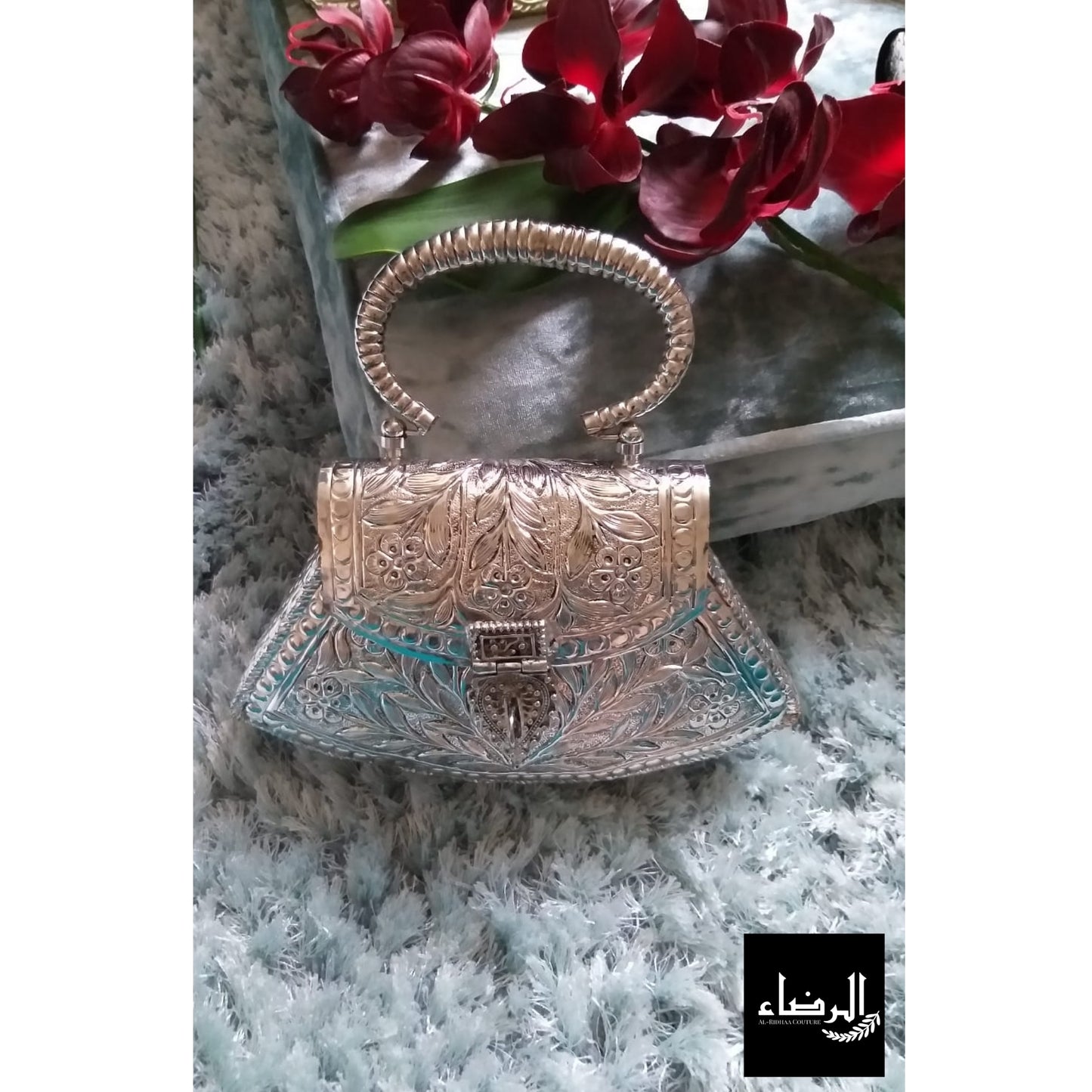 Sonam -  Silver Brass Clutch