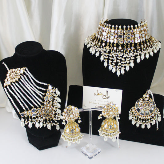Zainab -  Kundan Bridal Set (White)