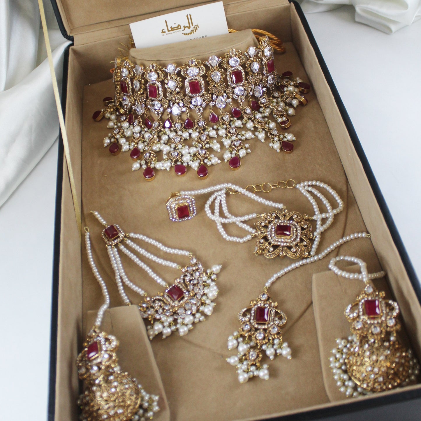 Leela -  Bridal Choker Set (Maroon)