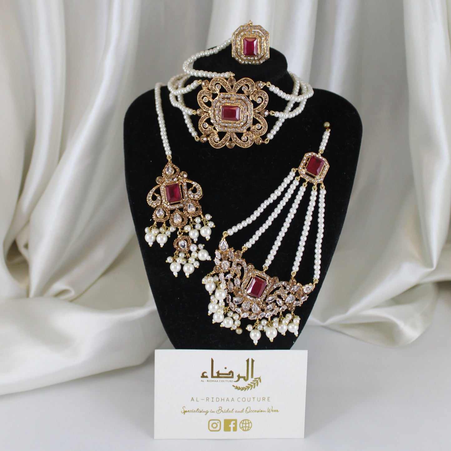 Leela -  Bridal Choker Set (Maroon)