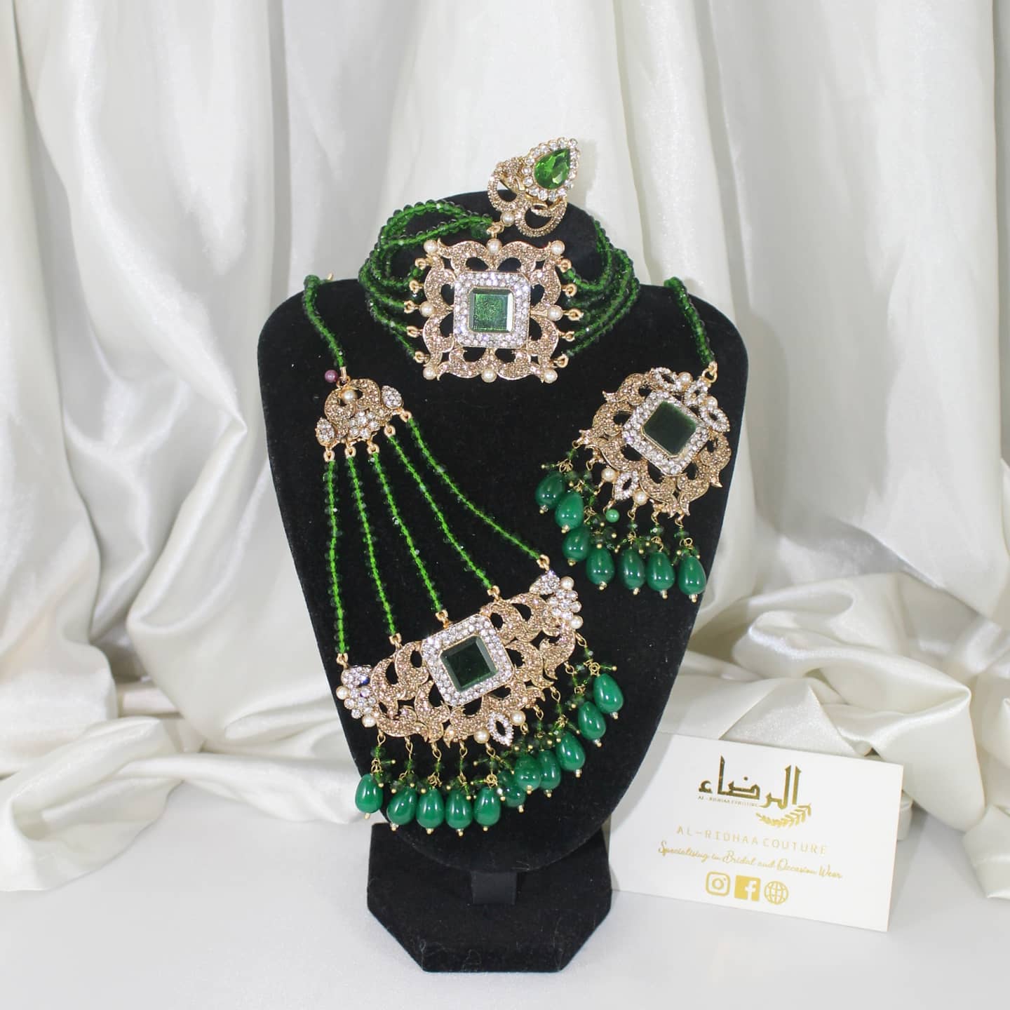 Fariha - Bridal Choker Set (Green)