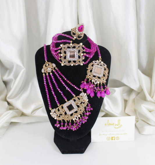 Fariha - Bridal Choker Set (Hot Pink)