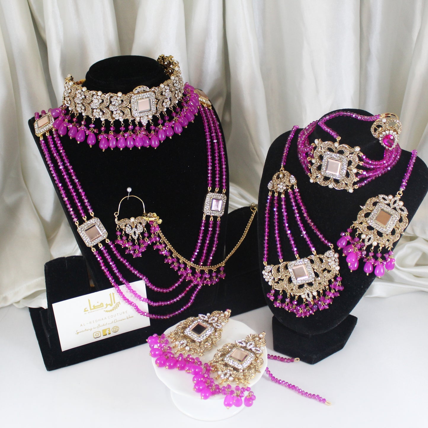Fariha - Bridal Choker Set (Hot Pink)