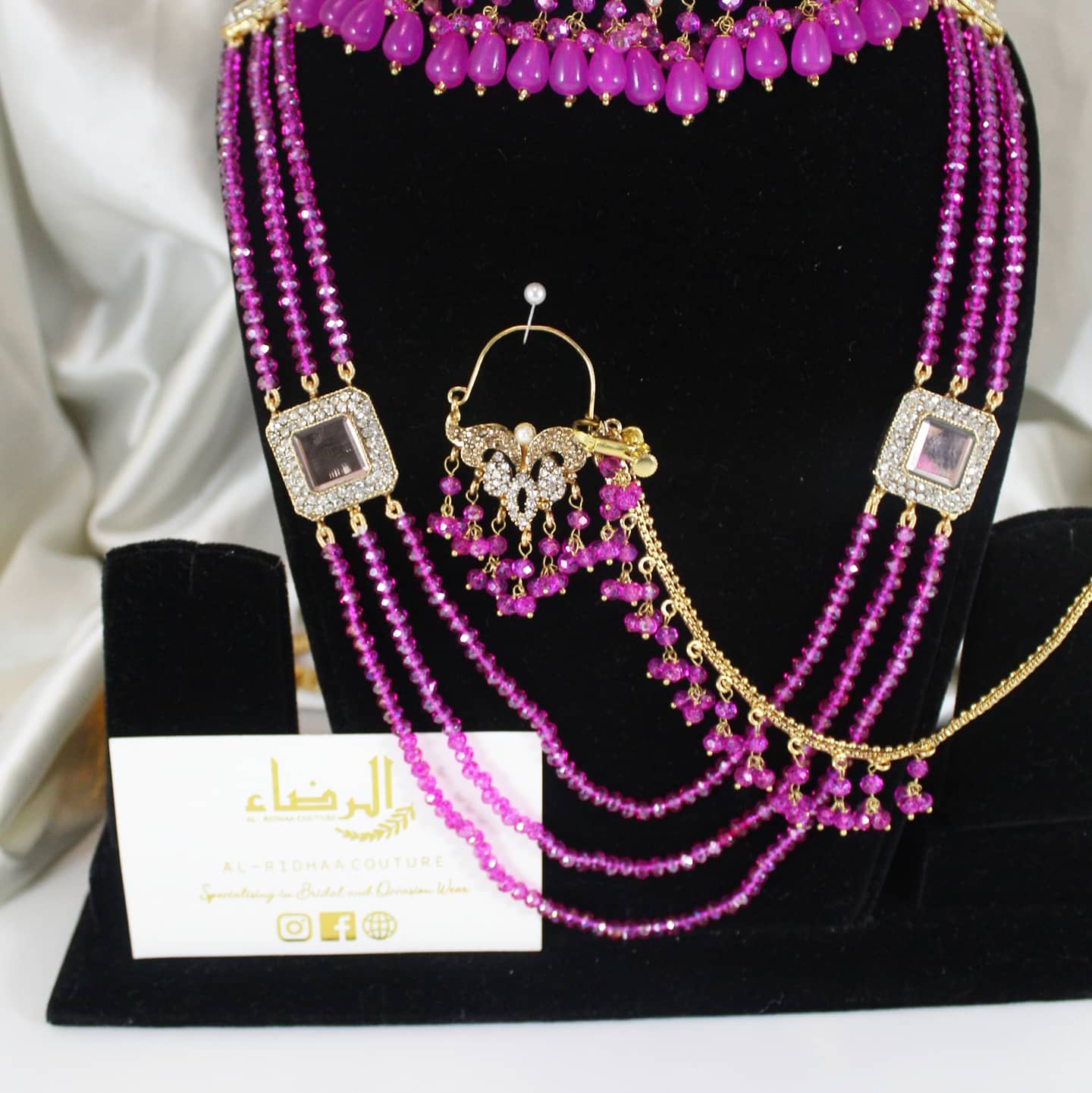 Fariha - Bridal Choker Set (Hot Pink)