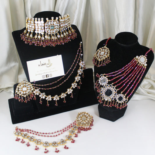 Anaya -  Kundan Bridal Set (Maroon)