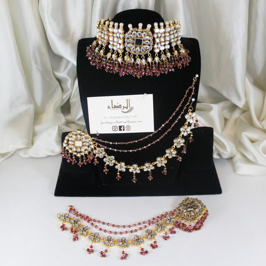 Anaya -  Kundan Bridal Set (Maroon)