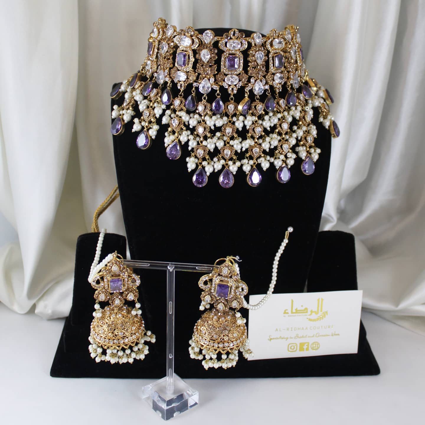 Leela -  Bridal Choker Set (Purple)